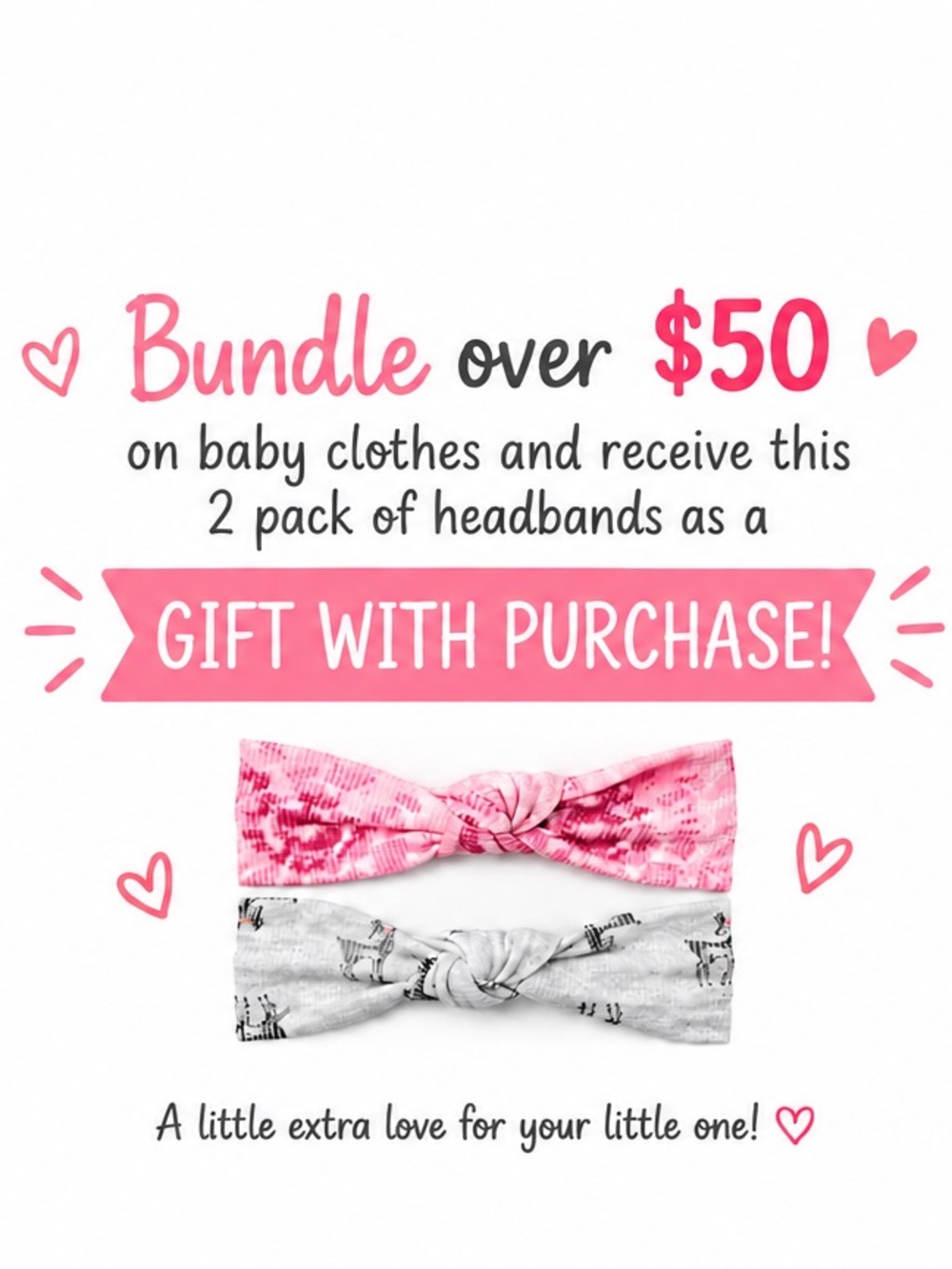 FREE - Catherine Malandrino Baby 2PC Headband Set When You Add in Bundle $50